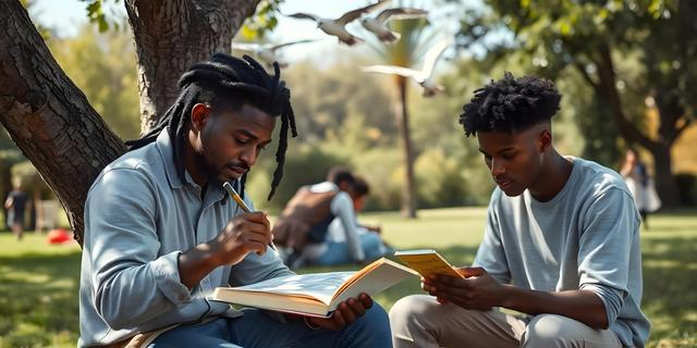 Students studying